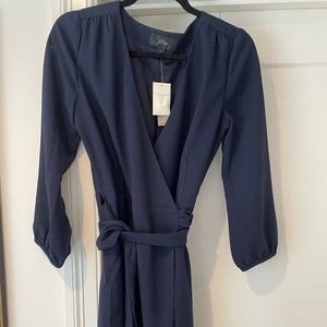 NWT jcrew Navy wrap dress size 2